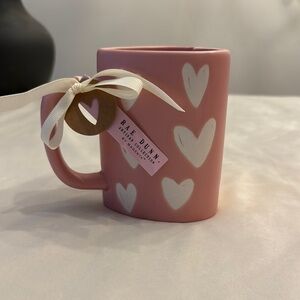 NEW! Rae Dunn Pink and White Heart Accent Mug